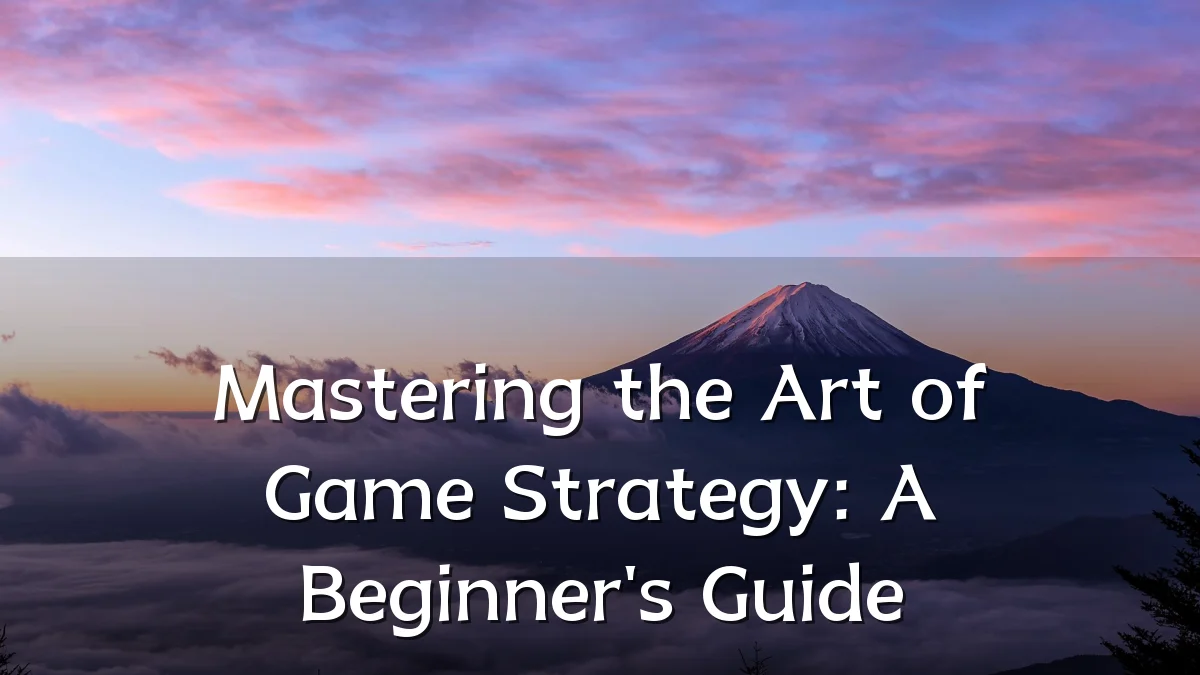 Mastering the Art of Game Strategy: A Beginner's Guide